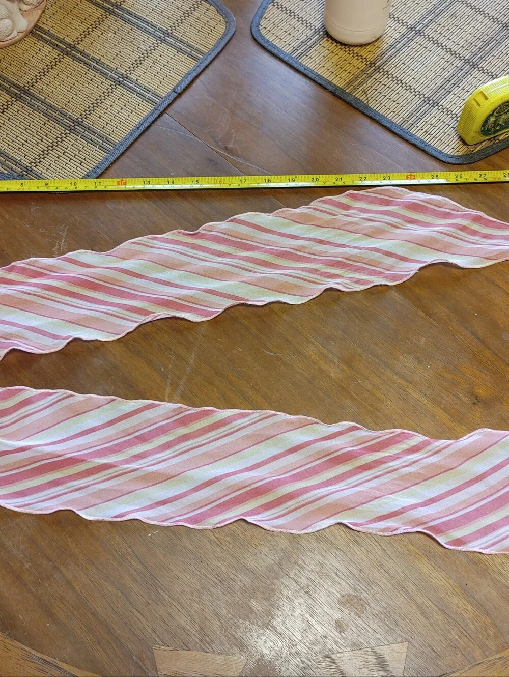 Vintage Pink Striped Hair Scarf